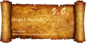 Vogel Oszlár névjegykártya
